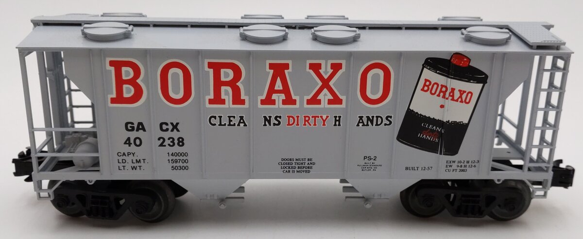 Weaver U1905 O Gauge Boraxo 3-Rail PS-2 Covered Hopper Car #40238 VG/Box