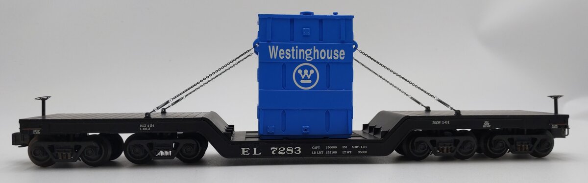 K-Line K692-1531 O EL Diecast DC Flatcar #7283 w/Westinghouse Transformer EX/Box