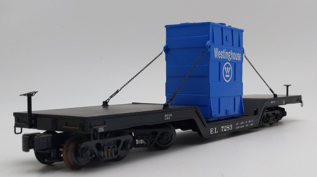 K-Line K692-1531 O EL Diecast DC Flatcar #7283 w/Westinghouse Transformer EX/Box