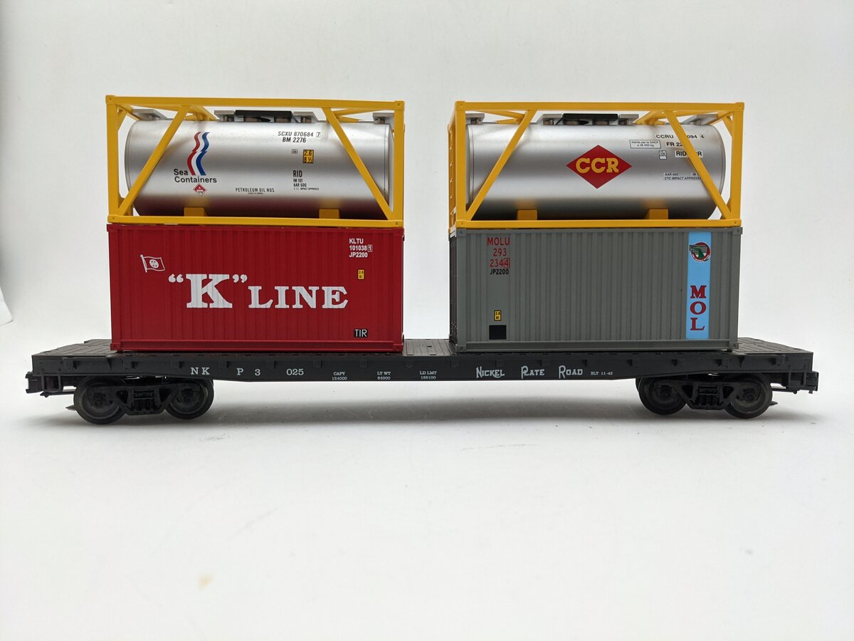 Weaver 3025 O Gauge Nickel Plate Road (NKP) 50ft Flat Car 3-Rail VG