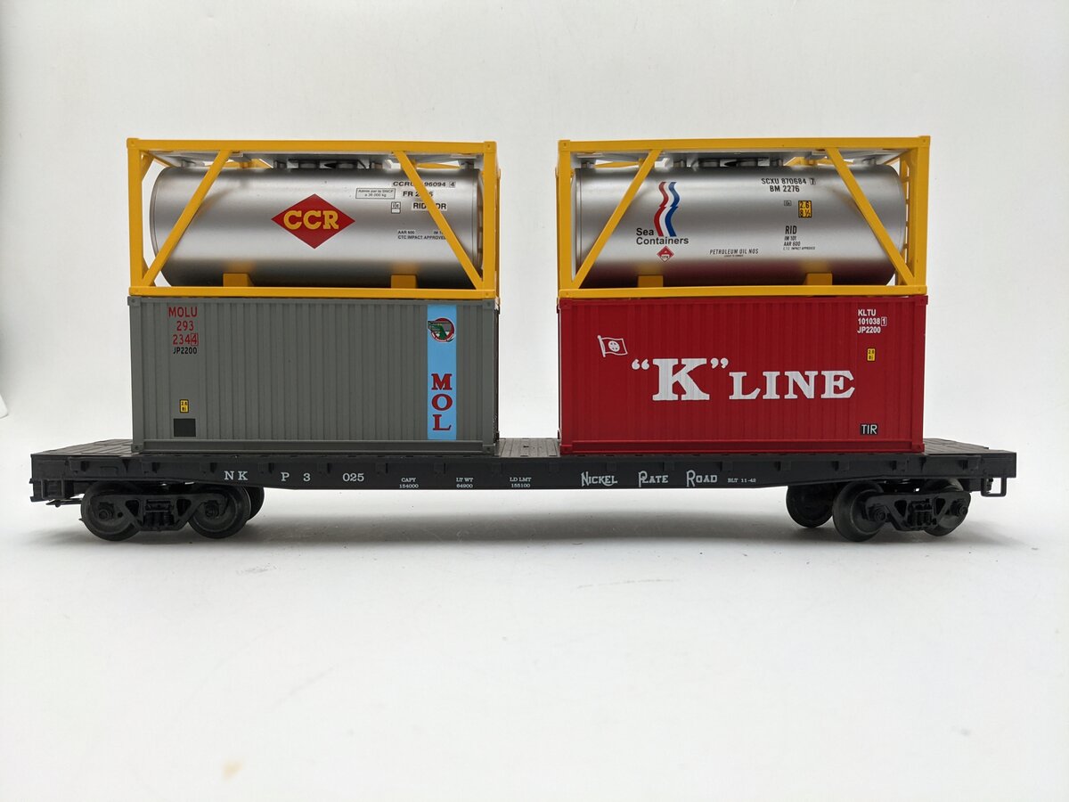 Weaver 3025 O Gauge Nickel Plate Road (NKP) 50ft Flat Car 3-Rail VG