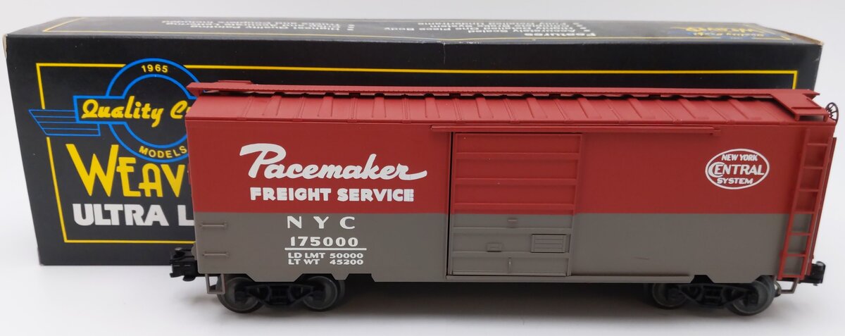 Weaver U2101 O Gauge New York Central PS-1 40' Boxcar (3 Rail) #175000 EX/Box