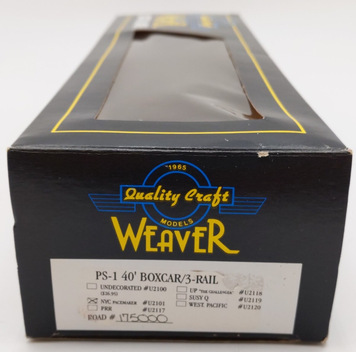 Weaver U2101 O Gauge New York Central PS-1 40' Boxcar (3 Rail) #175000 EX/Box