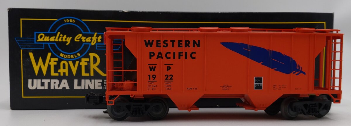 Weaver 1922 O Gauge Western Pacific PS-2 Covered Hopper (3-Rail) EX/Box