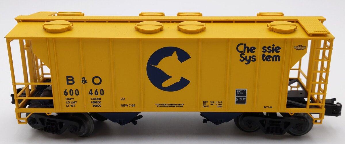 Weaver 600460 O Gauge Baltimore & Ohio Chessie PS-2 #3 Hi-Rail Hopper Car EX/Box