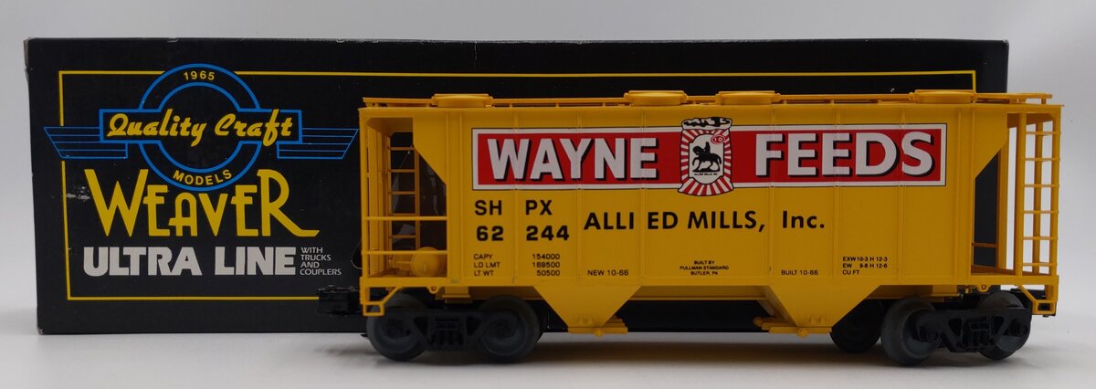 Weaver 62244 O Gauge Wayne Feeds Hopper Car (3-Rail) EX/Box