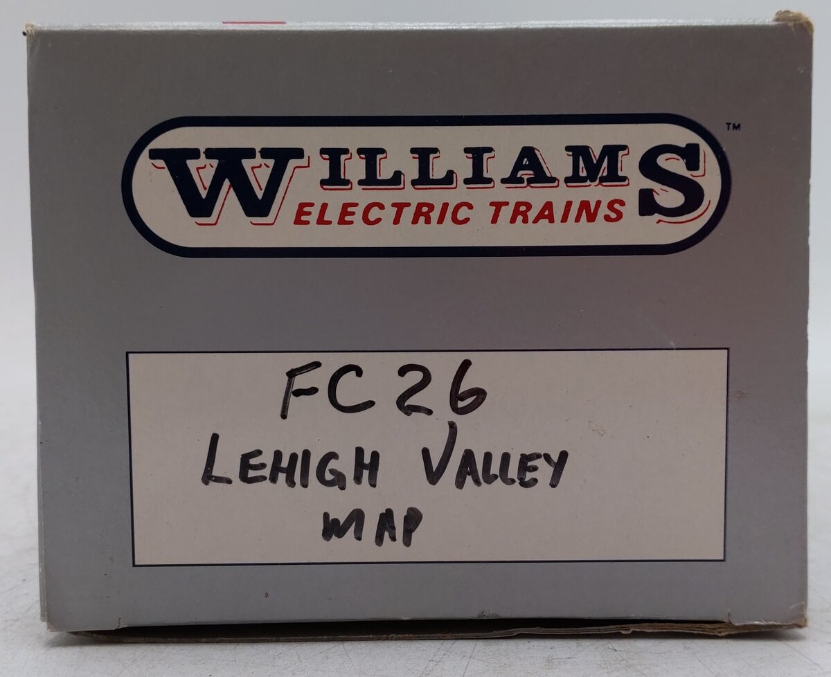 Williams 47018 O Lehigh Valley 40' Steel 3-Rail Boxcar (Main Line Map) EX/Box