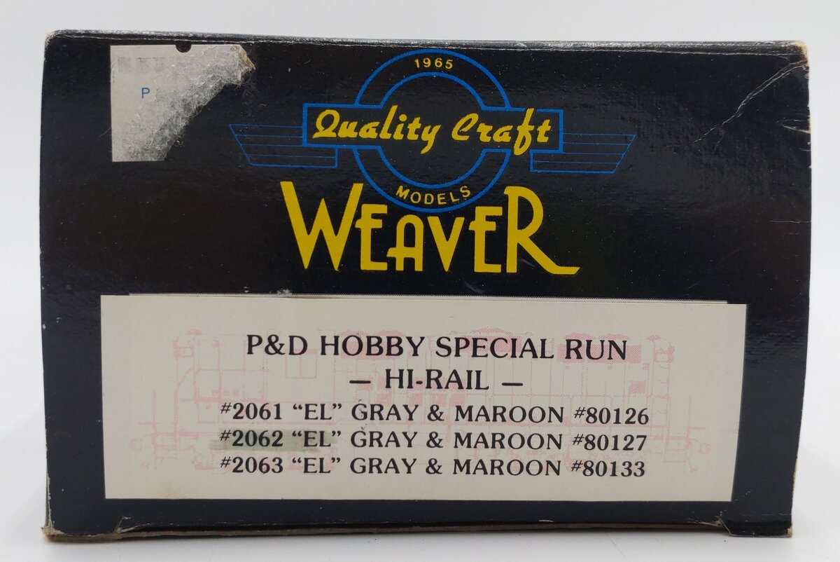 Weaver 2062 O Gauge Erie Lackawanna Hi-Rail Boxcar #80127 (Gray & Maroon) EX/Box