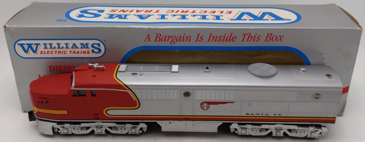 Williams AC-01 O Gauge Santa Fe Powered PA Diesel Locomotive 3-Rail #51 EX/Box