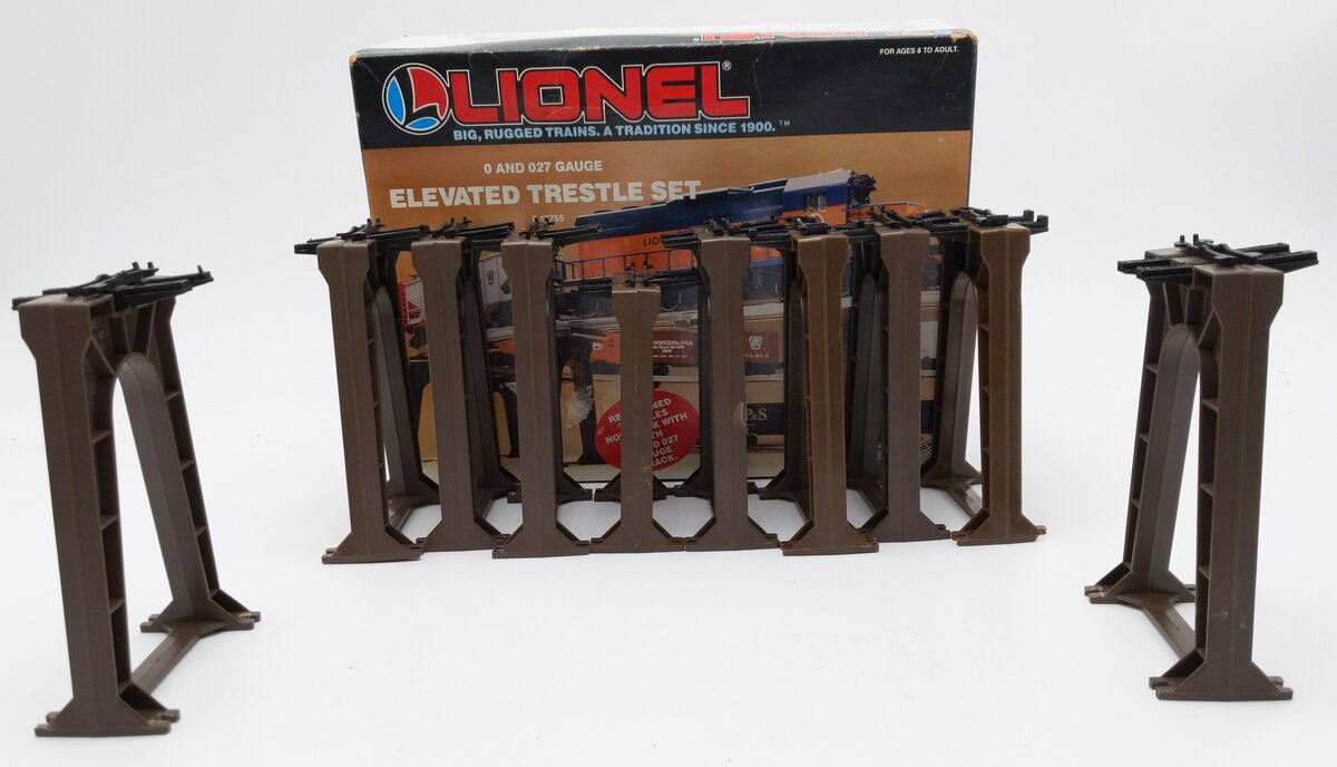 Lionel 6-12755 O Gauge Elevated Trestle Set (Set of 10) VG/Box