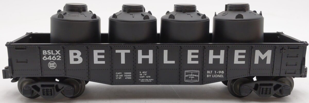 Lionel 6-26905 O Gauge Bethlehem Steel Gondola Car with Canisters #6462 EX/Box