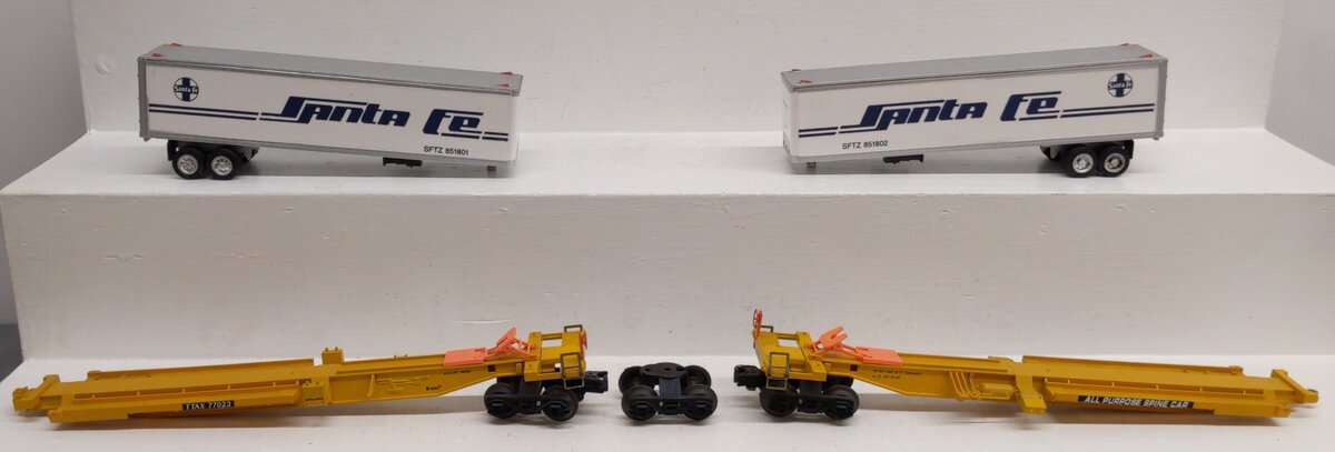 K-Line K77023 O Gauge Santa Fe Classic TTAX Flatcar w/ Trailers VG/Box