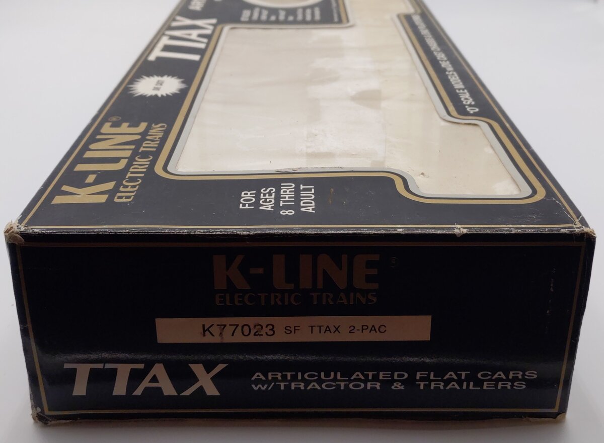 K-Line K77023 O Gauge Santa Fe Classic TTAX Flatcar w/ Trailers VG/Box