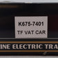 K-Line K675-7401 O Gauge Toy Fair Keokuk Vat Car LN/Box