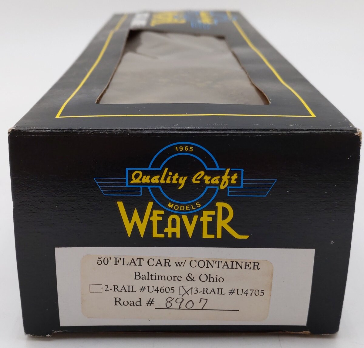 Weaver U4705 O Gauge Baltimore & Ohio 50' Flatcar w/Containers #8907 (3-Rail) VG/Box
