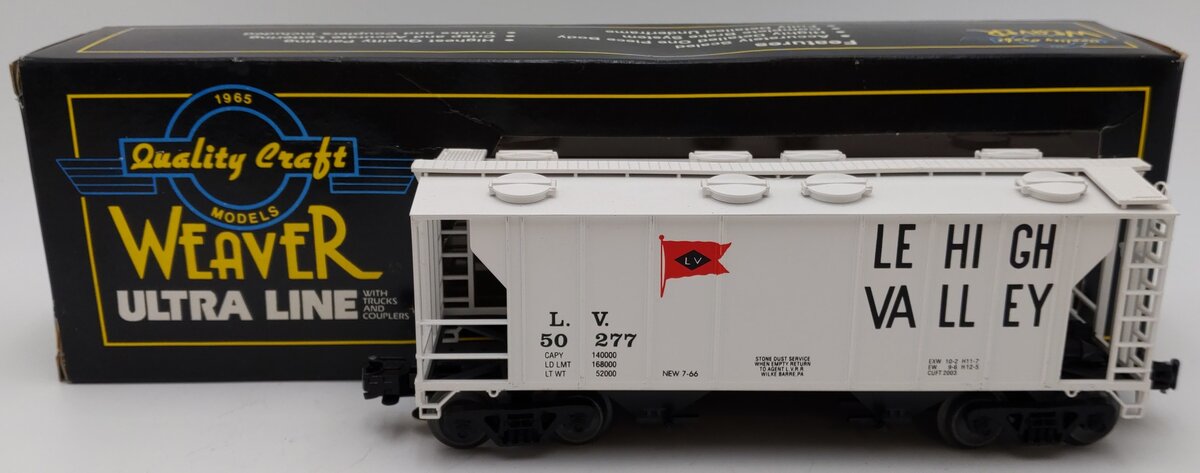 Weaver 50277 O Gauge Lehigh Valley 2-Bay Hopper - 3 Rail EX/Box