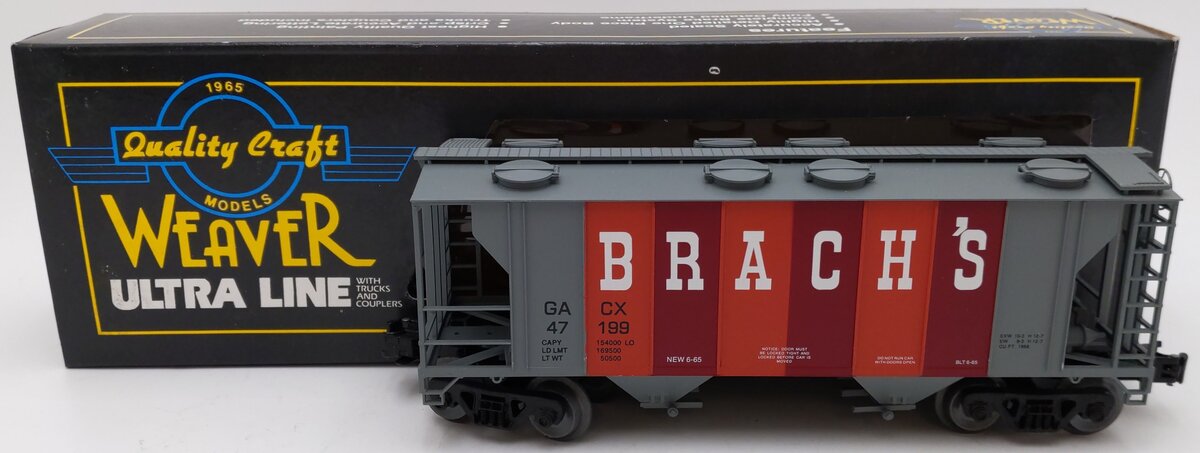 Weaver U1911 O Gauge Brach's Candy PS-2 3-Rail Covered Hopper Car #47199 EX/Box