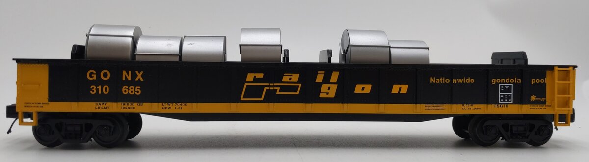 MTH 20-98874 O Railgon MTHRRC 2012 Gondola Car w/Coil Steel Load #310685 EX/Box