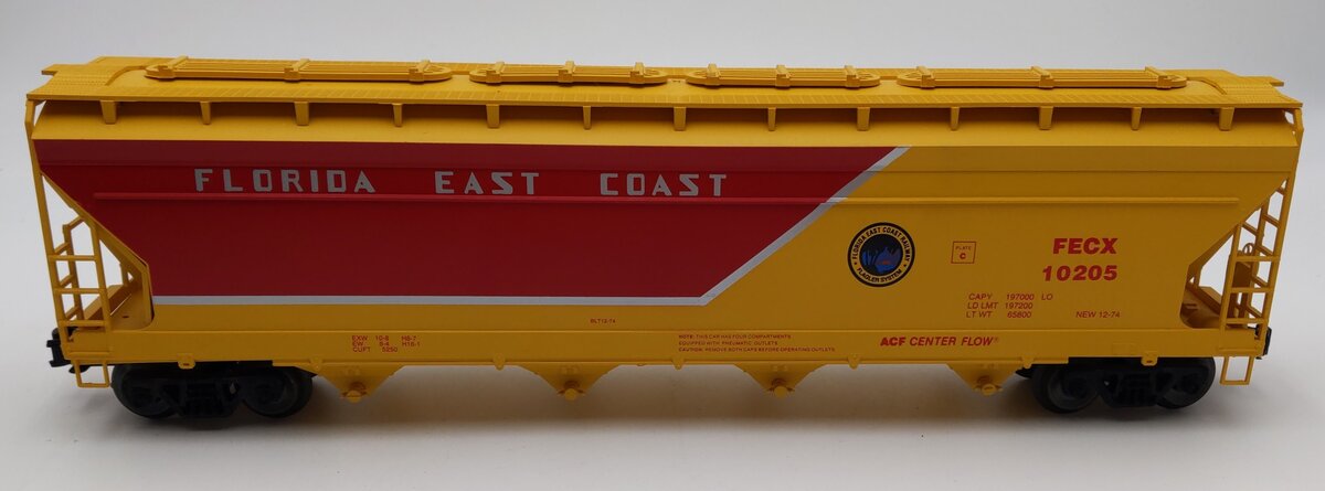 Weaver 10205 O Florida East Coast AFC Centerflow Hopper Car #10205 (3 Rail) LN/Box