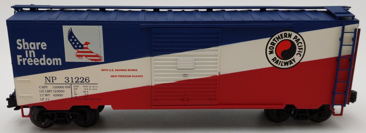 Weaver U2115 O Gauge Northern Pacific "Share in Freedom" Boxcar (3-Rail) #31226 EX/Box