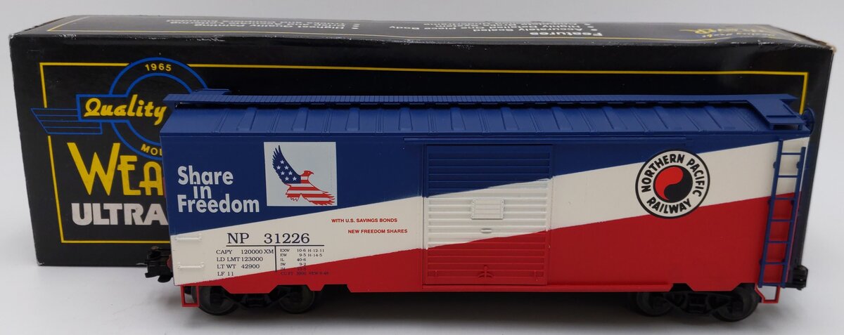 Weaver U2115 O Gauge Northern Pacific "Share in Freedom" Boxcar (3-Rail) #31226 EX/Box