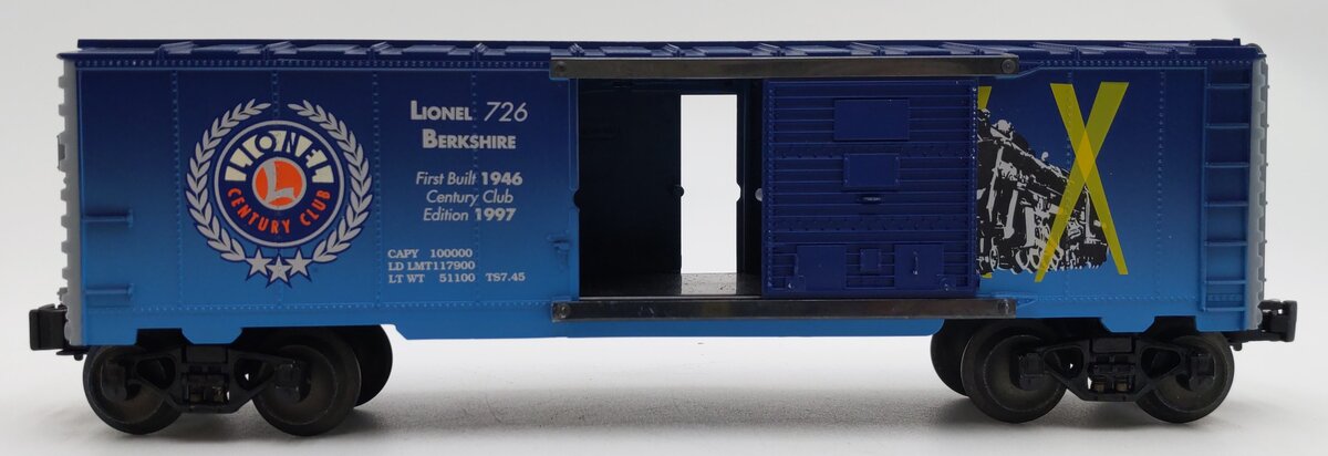 Lionel 6-29226 O Gauge Berkshire Century Club Boxcar #726 LN/Box