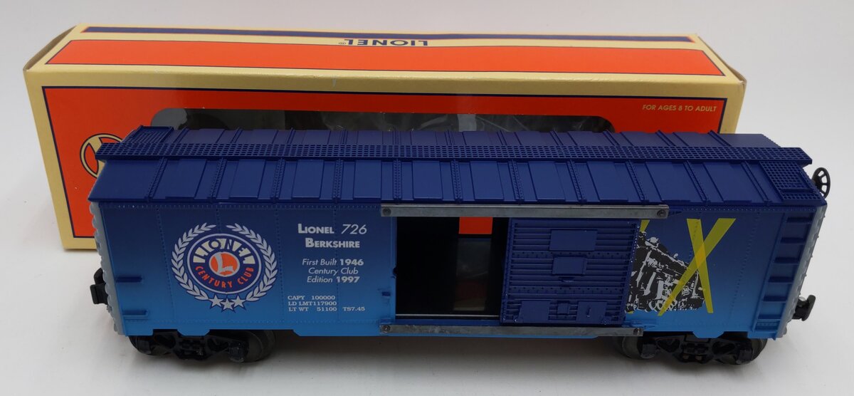 Lionel 6-29226 O Gauge Berkshire Century Club Boxcar #726 LN/Box