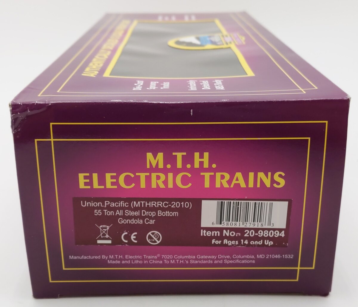 MTH 20-98094 O Gauge Union Pacific 55 Ton All Steel Drop Bottom Gondola #60350 LN/Box