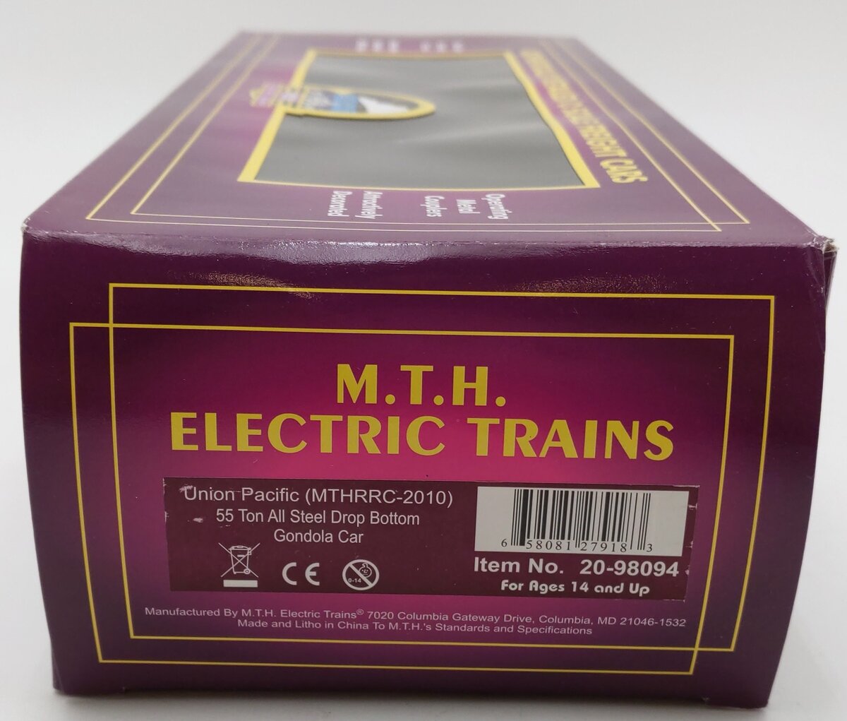 MTH 20-98094 O Gauge Union Pacific 55 Ton All Steel Drop Bottom Gondola #60350 LN/Box
