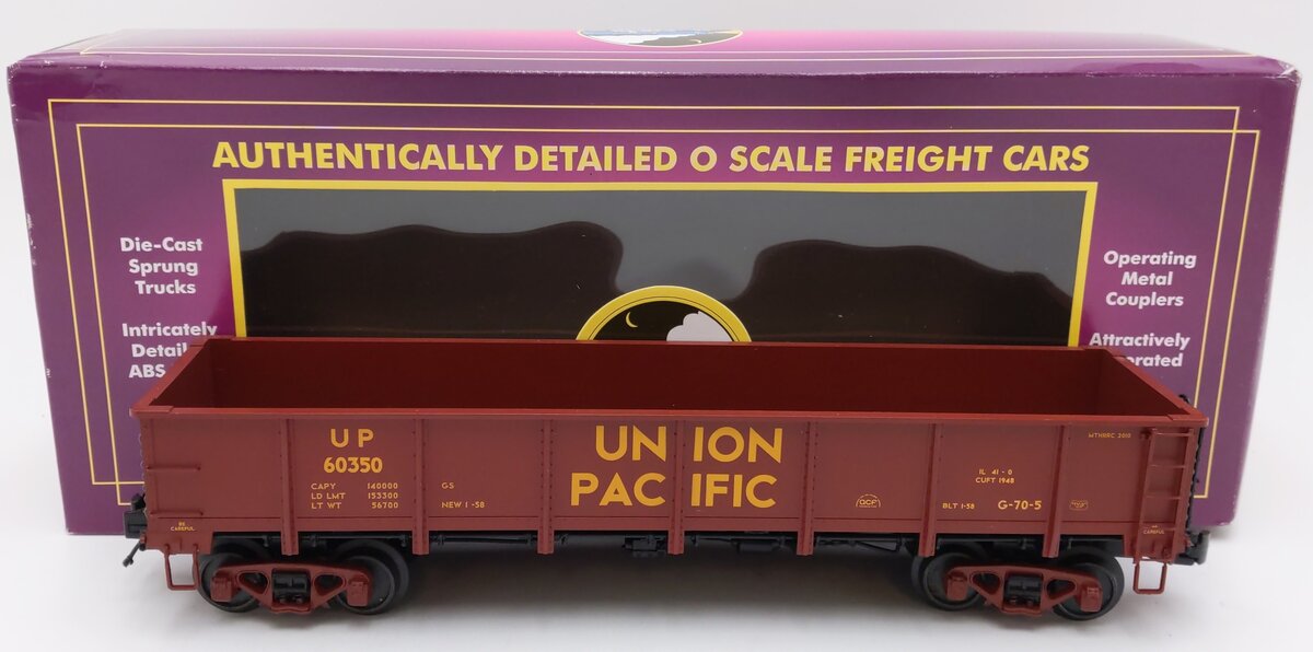 MTH 20-98094 O Gauge Union Pacific 55 Ton All Steel Drop Bottom Gondola #60350 LN/Box