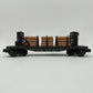 Lionel 6-16347 O Gauge Ontario Northland Bulkhead Flat w/Wood Load EX