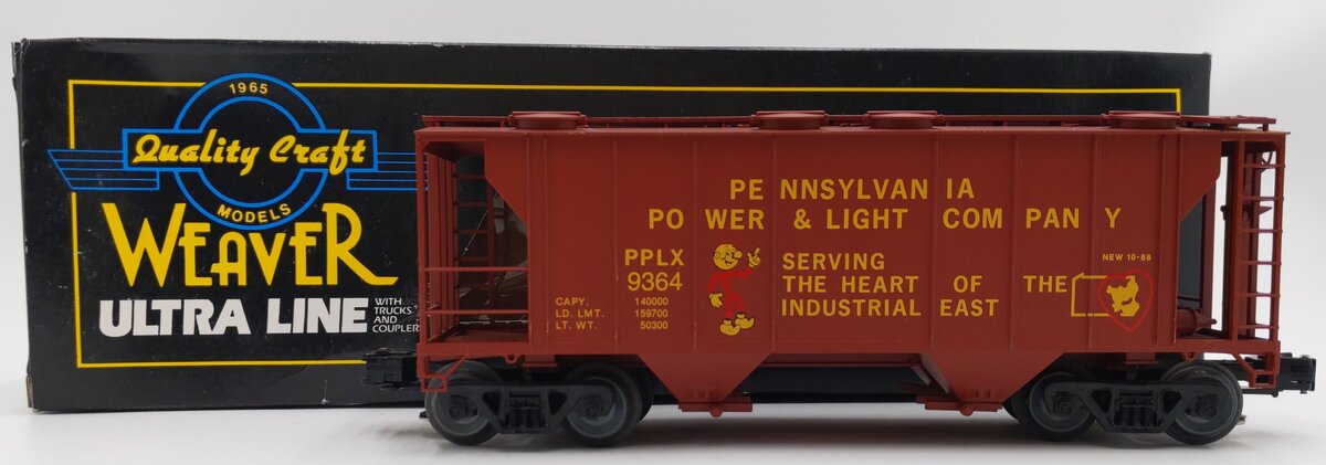 Weaver 9364 O Gauge PPL PS-2 Covered Hopper 3-Rail LN/Box
