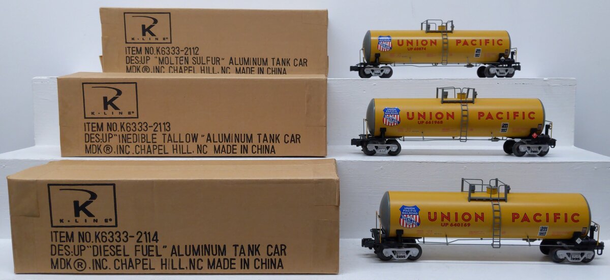 K-Line K6333-2112A O Gauge Union Pacific Tank Cars Set (3)