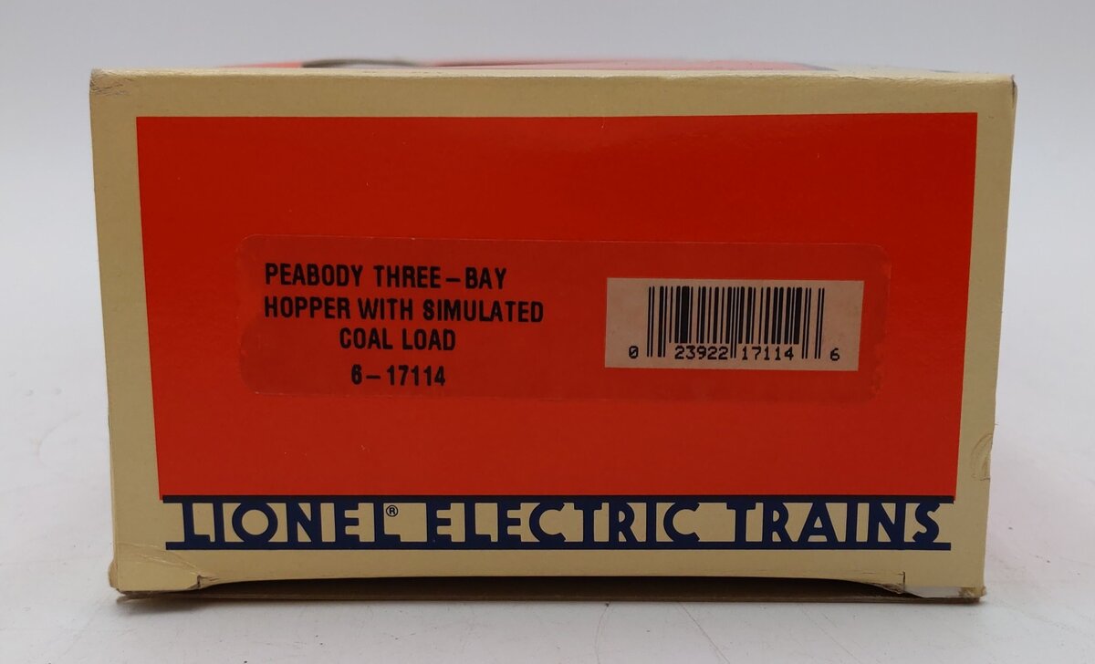 Lionel 6-17114 O Gauge Peabody 3-Bay Hopper with Coal Load LN/Box