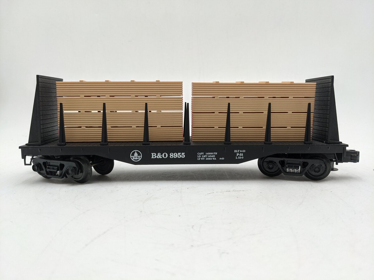 Industrial Rail 7502 O Baltimore & Ohio Flatcar w/Bulkheads & Stakes #8955 EX