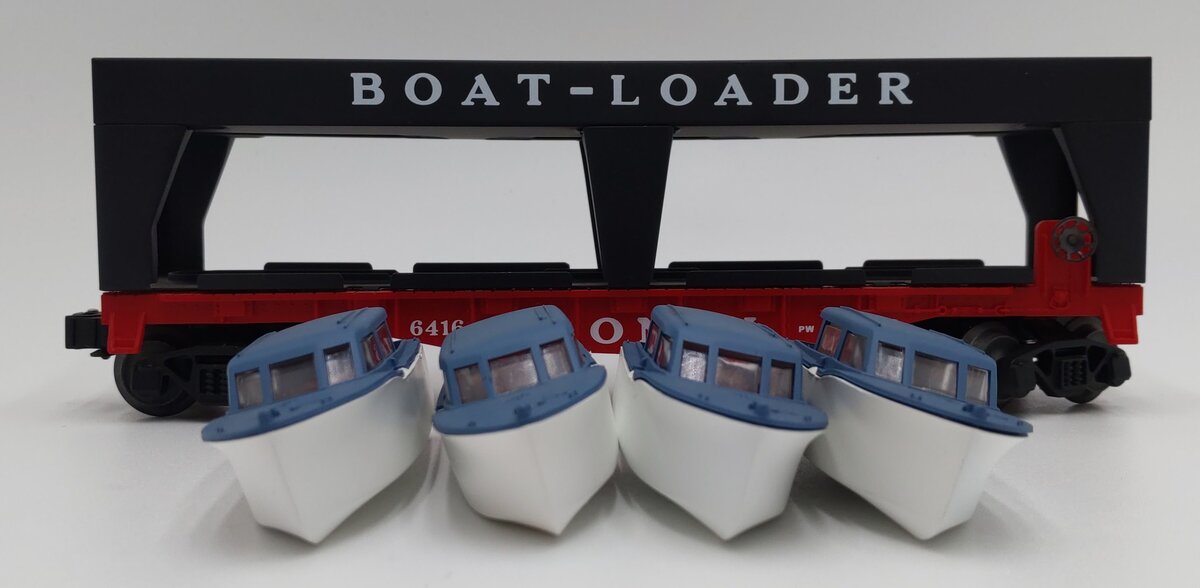 Lionel 6-19428 O Gauge PWC Boat Loader Flatcar #6416 with 4 Boats EX/Box