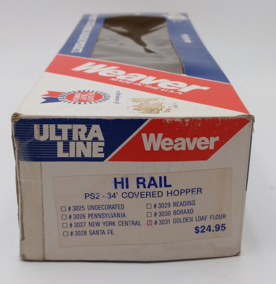Weaver 3031 O Scale Gold Loaf Flour Covered Hopper #44325 (3 Rail) LN/Box