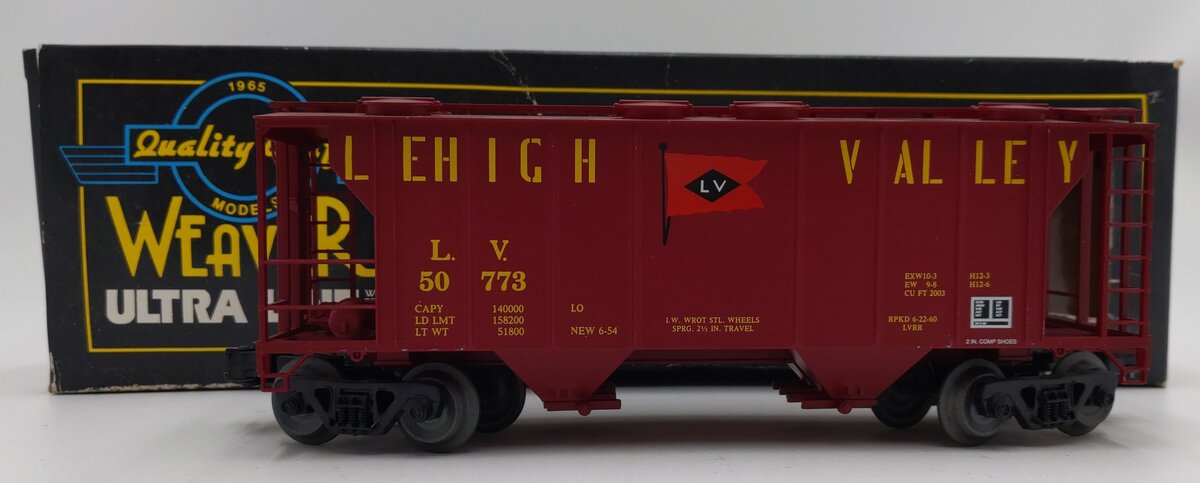Weaver 50773 O Gauge Lehigh Valley PS-2 Covered Hopper (3-Rail) EX/Box