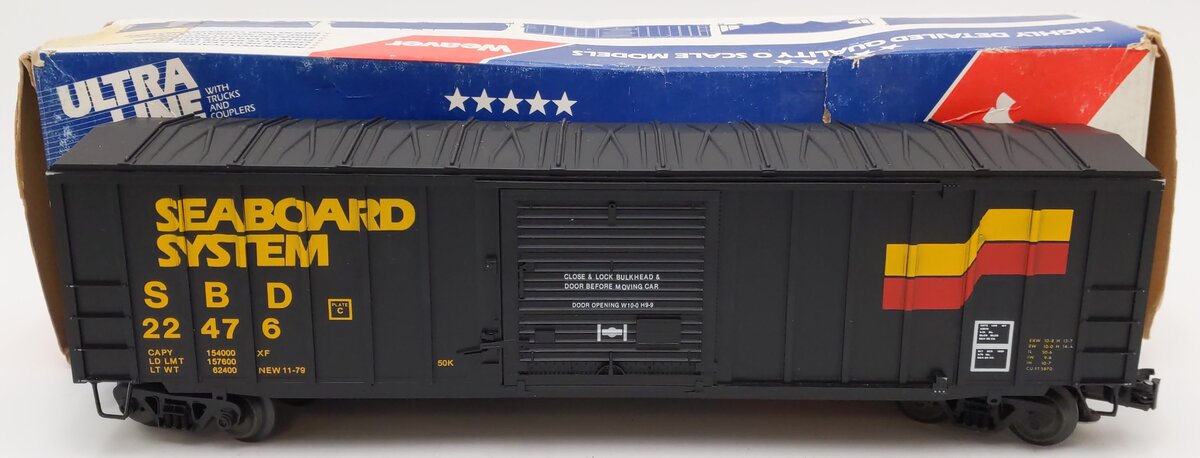 Weaver 2030 Seaboard Hi Rail 50' Outside Braced Boxcar #22476 (3 Rail) EX/Box