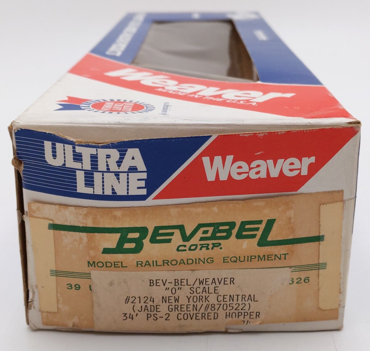 Weaver 2124 Bev-Bel New York Central 34' PS-2 Covered Hopper #870522 (3 Rail) EX/Box