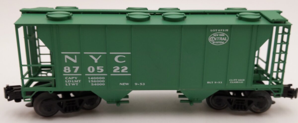 Weaver 2124 Bev-Bel New York Central 34' PS-2 Covered Hopper #870522 (3 Rail) EX/Box