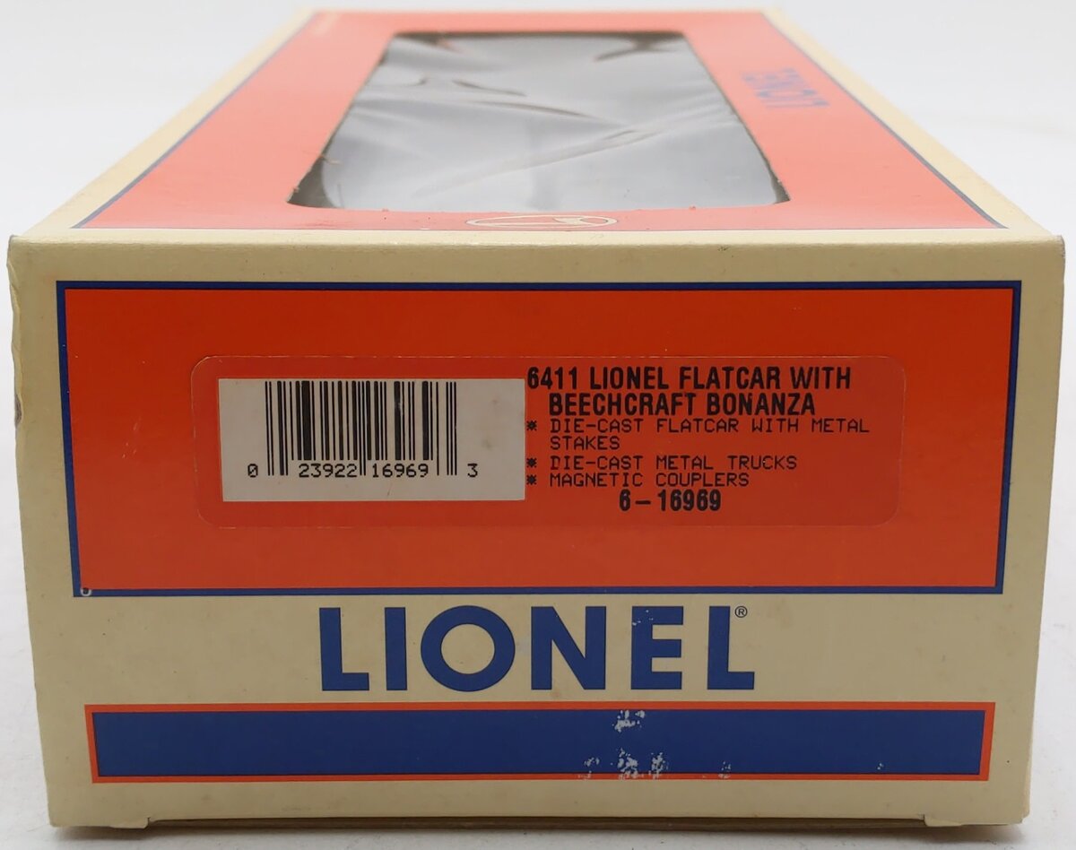 Lionel 6-16969 O Gauge Lionel Flatcar w/Beechcraft Bonanza Airplane #6411 VG/Box