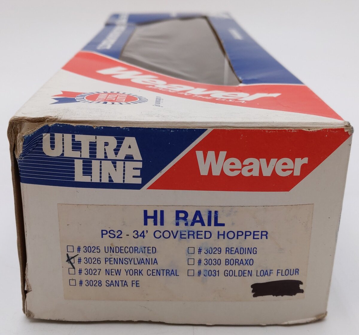 Weaver 3026 O Pennsylvania Railroad PS-2 34' Covered Hopper #256061 (3 Rail) EX/Box