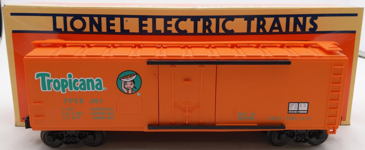 Lionel 6-17308 O Gauge Tropicana Standard Refrigerator Car #301 EX/Box