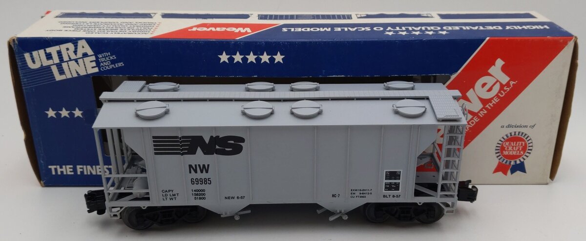 Weaver #2108 O Gauge Norfolk Southern NW 2 Bay Hopper #69985 (3 Rail) EX/Box