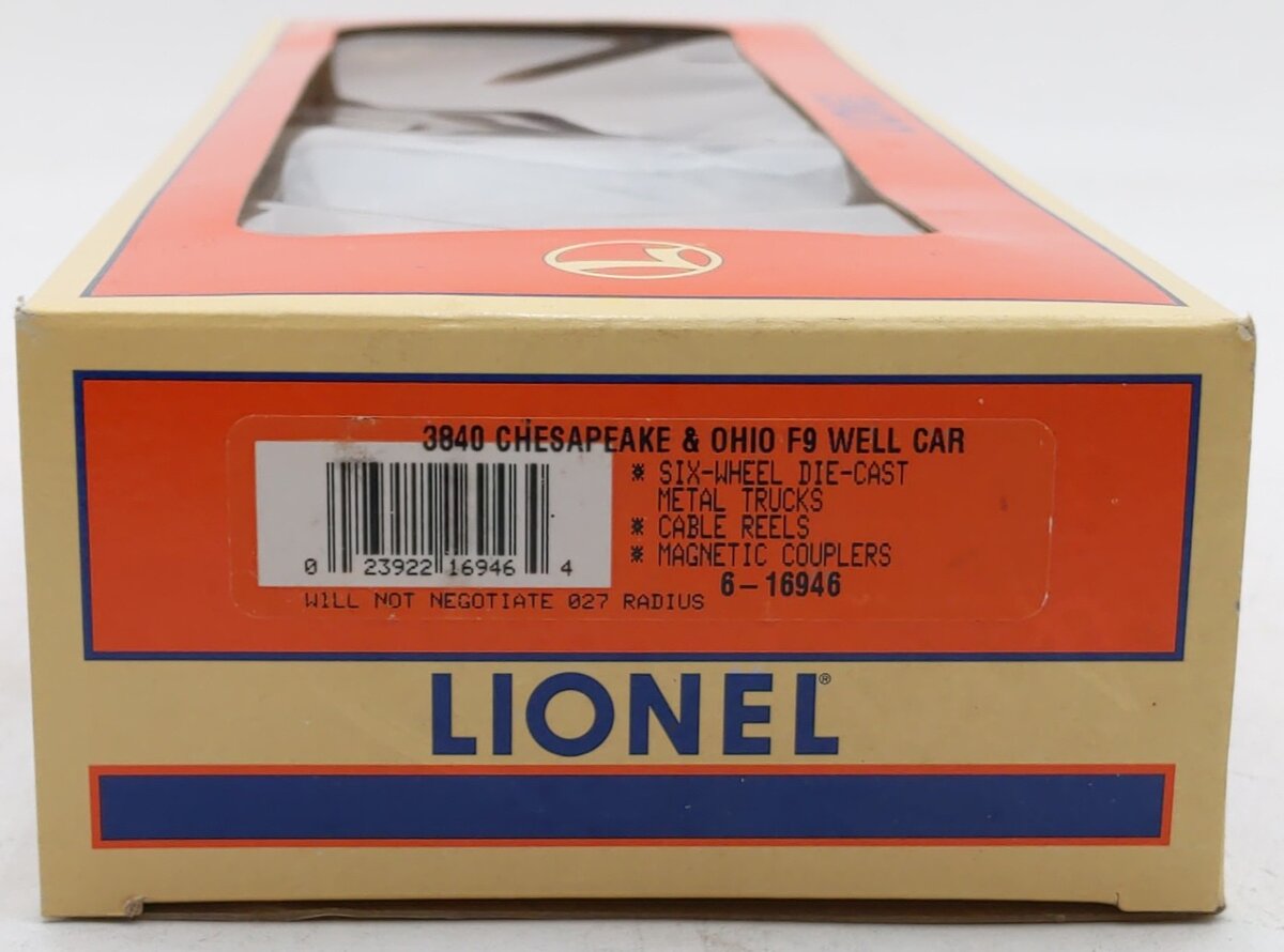 Lionel 6-16946 O Gauge Chesapeake & Ohio F9 Well Car #3840 EX/Box