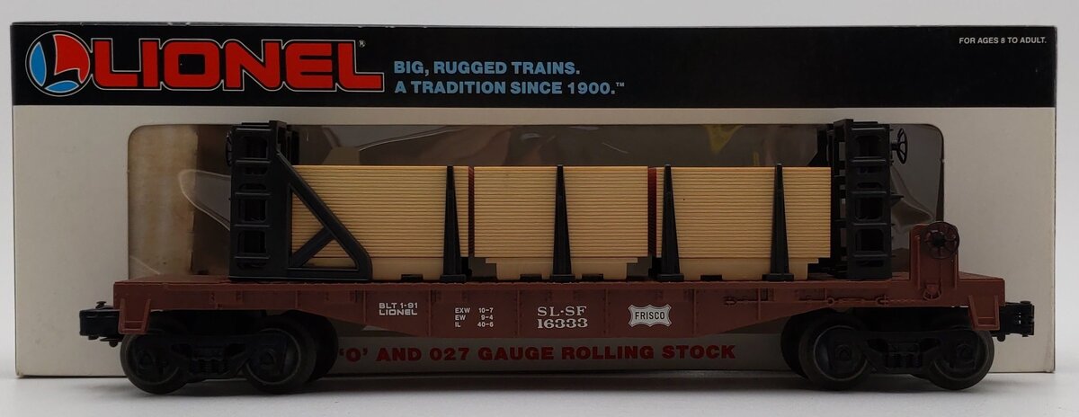 Lionel 6-16333 O Gauge Frisco Bulkhead Flatcar with Wood Load VG/Box