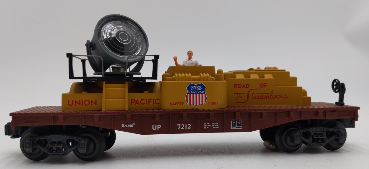 K-Line K7212 O Gauge Union Pacific Classic Operating Searchlight Car LN/Box