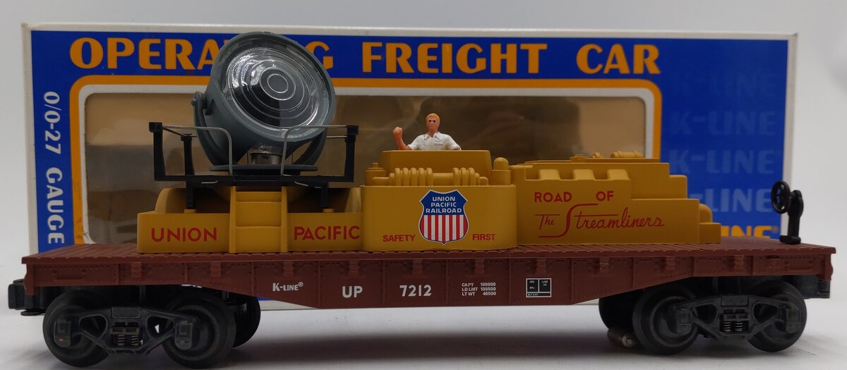 K-Line K7212 O Gauge Union Pacific Classic Operating Searchlight Car LN/Box