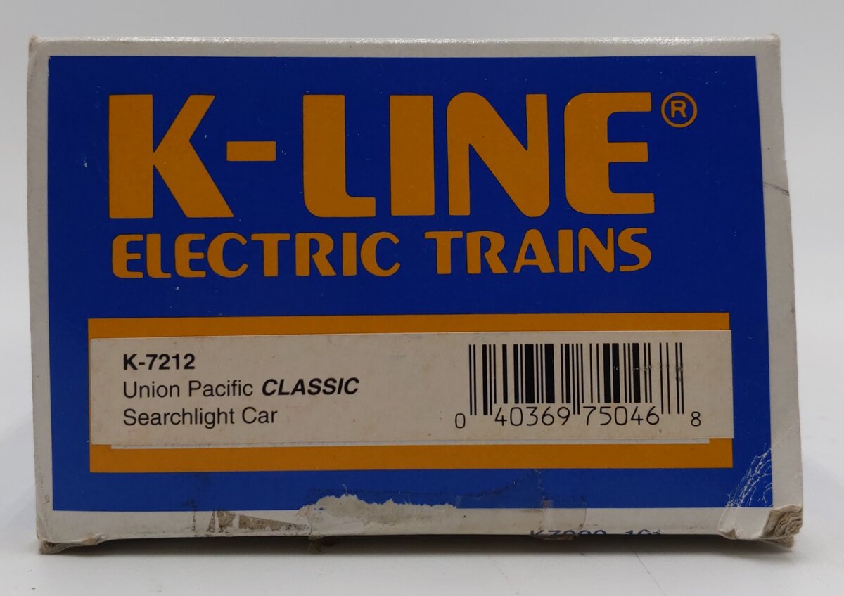 K-Line K7212 O Gauge Union Pacific Classic Operating Searchlight Car LN/Box